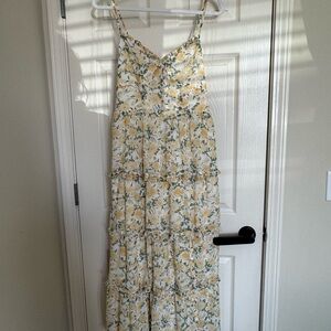 Crystal Doll Floral Maxi Dress in Yellow and Green